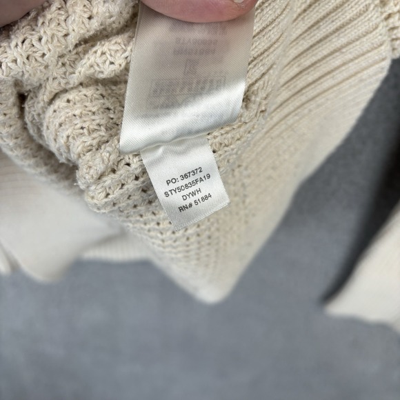 Patagonia Ponderosa Pine Sweater Womens XS Cream  1/4 Zip Waffle Knit Outdoor - Picture 5 of 8